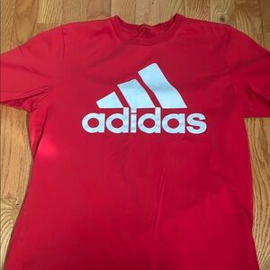 Adidas Men's Bold Red Tee with Logo